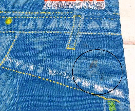 インディゴブルー・デニム柄×チェック柄・デッドストック未使用・ヴィンテージ・ファブリック