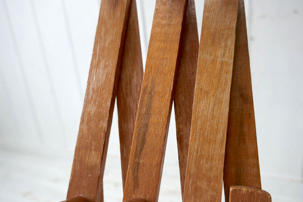 レトロ・木製・壁掛け・伸縮式・ヴィンテージ・ハットラック・コートフック・ウォールフック