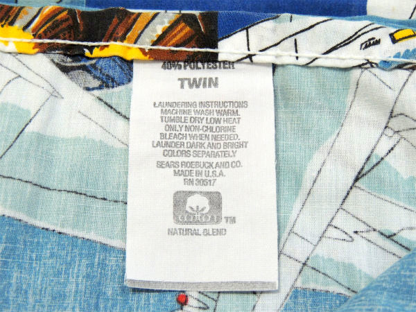 【AFTERBURNER】アフターバーナー・戦闘機・80'sヴィンテージ・ユーズドシーツ(フラット)