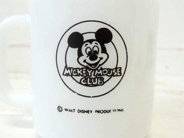 【ミッキーマウスクラブ】リビーグラス社・ミルクガラス製・ヴィンテージ・マグカップ/ハニービー