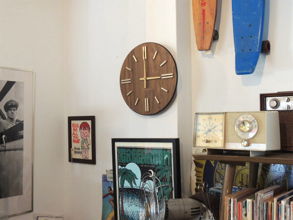 【Seth Thomas】ミッドセンチュリー・ウッド柄・60~70s・ビンテージ・クロック・掛け時計