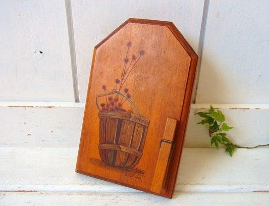 ウッドクリップ付きの木製・ヴィンテージ・オブジェ/置物 USA