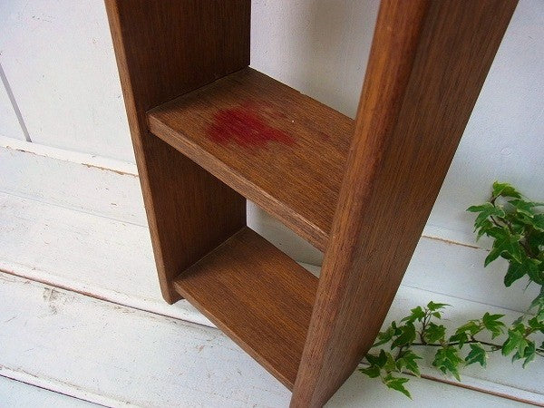 アンティーク・木製・ウッド4段シェルフ　飾り棚　ウォールシェルフ USA