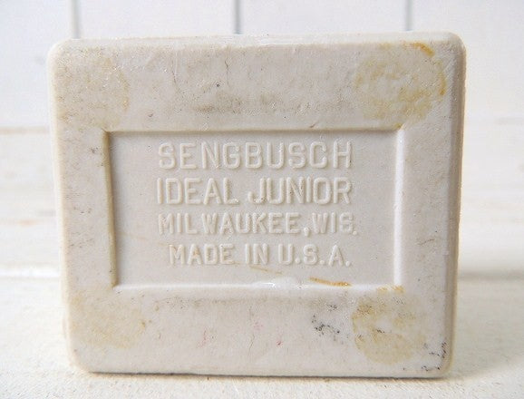 【SENGBUSCH】USA!白色の陶器製・小さなアンティーク・スタンプモイスチャー/切手ぬらし