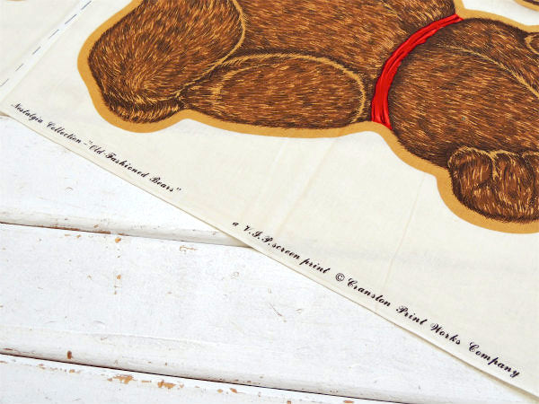 【テディベア】クリスマスベア3体ピロードール・デッドストック・ヴィンテージ・パネル生地/ファブリック