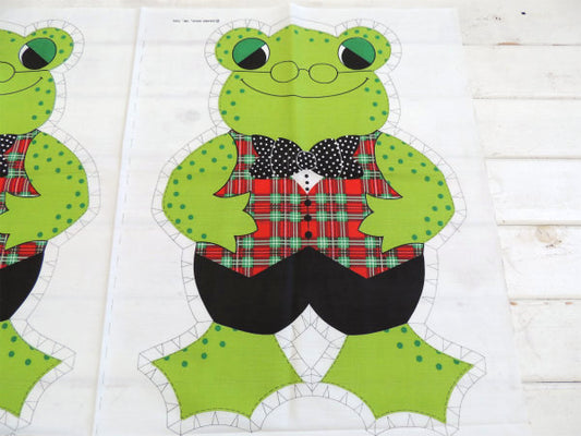 【カエル】1976年・ピロードール・デッドストック・ヴィンテージ・パネル生地/ファブリック