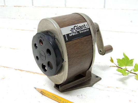 APSCO×ウッド柄 ヴィンテージ・ペンシルシャープナー・鉛筆削り・USA・ステーショナリー