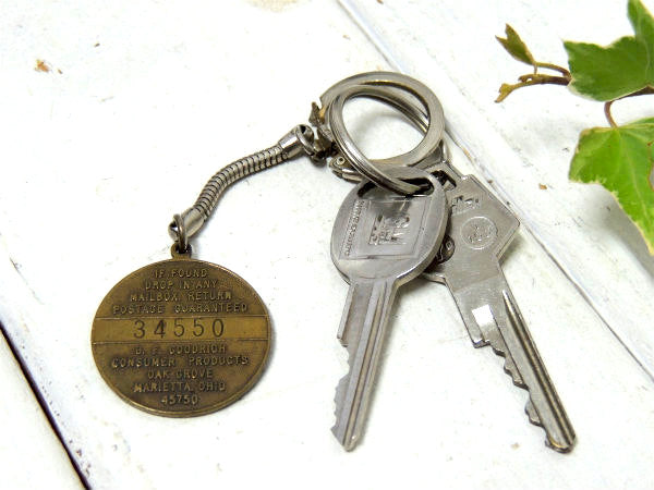 【US・グッドリッチ】タイヤメーカー・アドバタイジング・ヴィンテージ・メダル型・キーホルダー