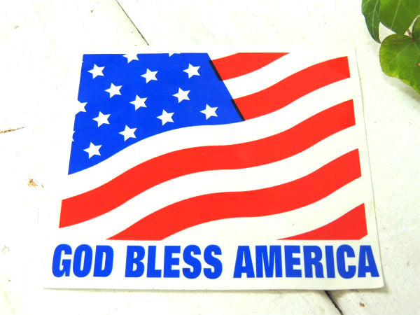 【GOD BLESS AMERICA】〜神の恵みあれ・メッセージ・星条旗・ヴィンテージ・ステッカー