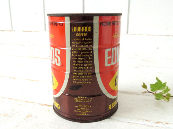 【EDWARDS COFFEE】エドワーズ・ブリキ製・ヴィンテージ・コーヒー缶・USA
