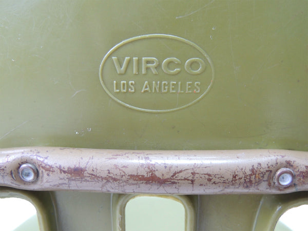 【VIRCO】ヴァルコ・オリーブグリーン色・ヴィンテージ・スクールチェア/子供イス USA