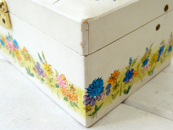 回転バレリーナ人形&オルゴール付き・花柄・アンティーク・ジュエリーボックス/宝石箱