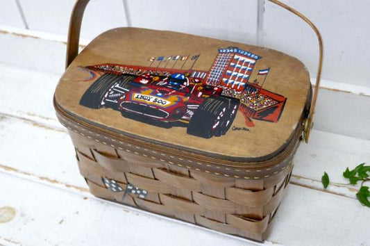 Caro-Nan インディ500 ポルシェ 自動車レース 木製 ヴィンテージ カロナンバスケット