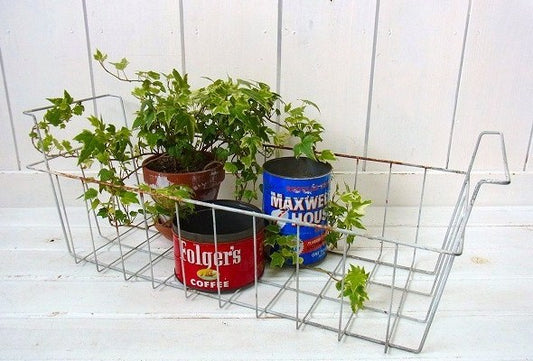 シャビーなヴィンテージ・ワイヤーバスケット/カゴ USA