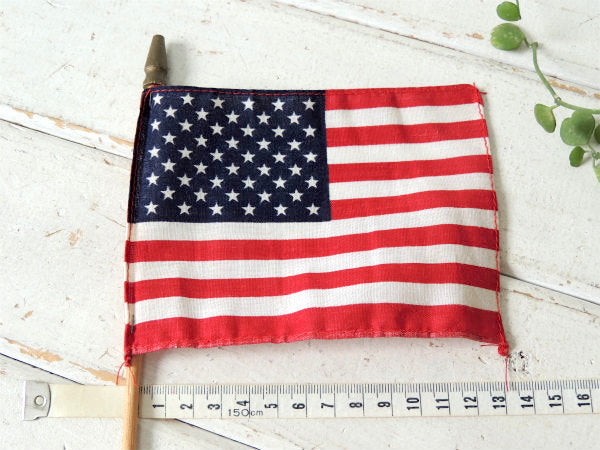 【アメリカンフラッグ・50州】USA・木製ポール付き・ヴィンテージ・アメリカ合衆国・星条旗・旗