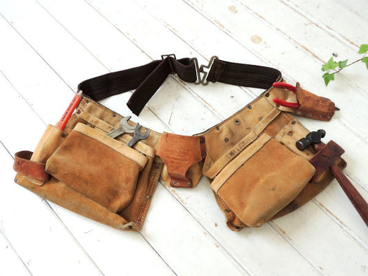 【CLC】スエード製・12ポケット・ヴィンテージ・ツールエプロン/工具エプロン/ツールポーチ USA