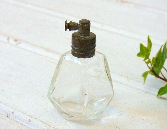 ガラス製の小さなアンティーク・アトマイザー/香水瓶/パヒュームボトル　USA