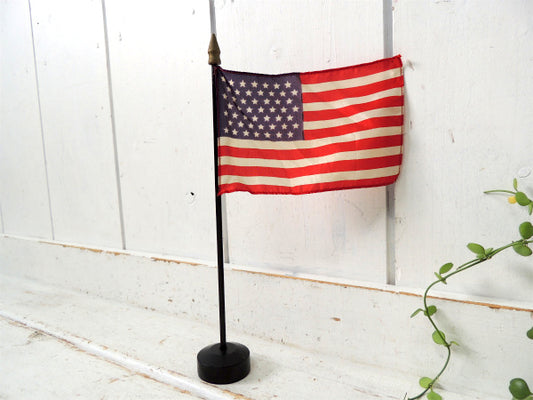 【1959's・49星・星条旗】USA!小さなヴィンテージ・卓上アメリカンフラッグ・星条旗・木製