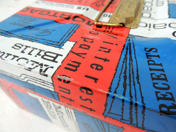 PORTA FILE 英文字柄 カラフル メタル製 ヴィンテージ ファイルケース 書類ケース USA