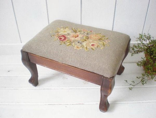 プチポワン/アンティーク木製/踏み台/イス/USA/ローチェア