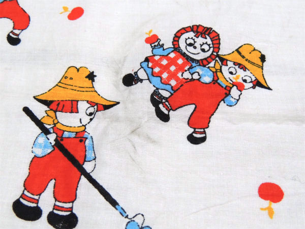 ラガディアン&アンディ オータム&りんご柄・デッドストック・ヴィンテージ・ファブリック 生地