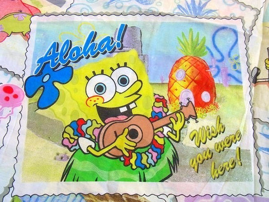 【スポンジボブ】ハワイ・ALOHA/アロハ柄・ユーズドシーツ(ボックスタイプ)