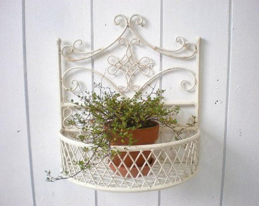 ガーデニング・アイアン製・ヴィンテージ・ウォールラック/シェルフ USA