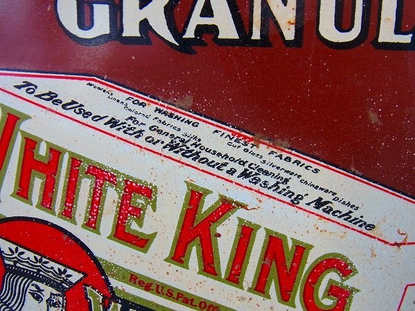 WHITE KING SOAP 石鹸 ブリキ製 1920~1940's アドバタイジング アンティーク サイン 看板