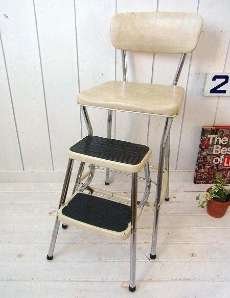 COSCO コスコ アイボリー・スチール製・ヴィンテージ・ステップチェア ステップツール USA