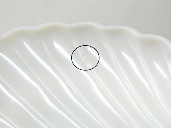 シェル型・ミルクガラス製・アンティーク・ソープディッシュ・石鹸置き USA