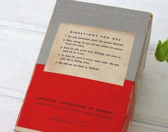 【VAPOCAN】デッドストック・紙製・50'sヴィンテージ・フリーザーコンテナ/保存容器