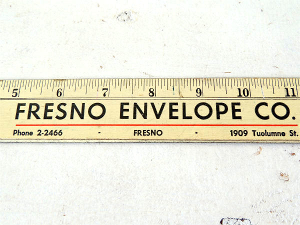 【FRESNO ENVELOPE CO.】木製・ルーラー・エンボス・封筒・アドバタイジング