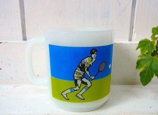 【グラスベイク】PLAYING TENNIS・テニス・ヴィンテージ・マグカップ・USA