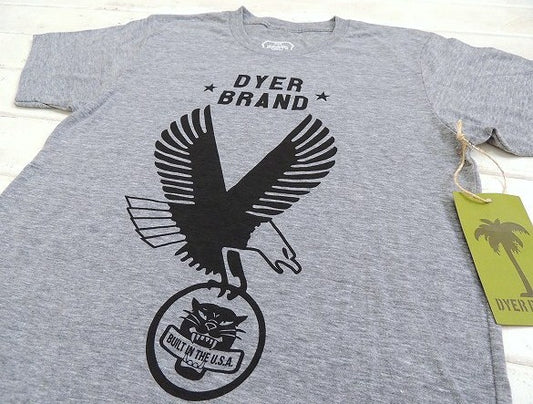 【DYER BRAND】ダイアーブランド“イーグル”Tシャツ&ステッカー/S/グレー