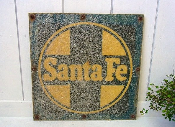 SantaFe サンタフェ 鉄道・トレイル・ヴィンテージ・サイン 看板　USA