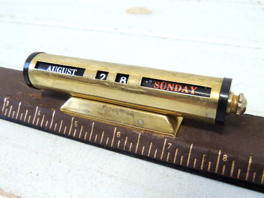 【ミッドセンチュリー】ヴィンテージ・デスクカレンダー・卓上カレンダー・ルーラー付き・文房具