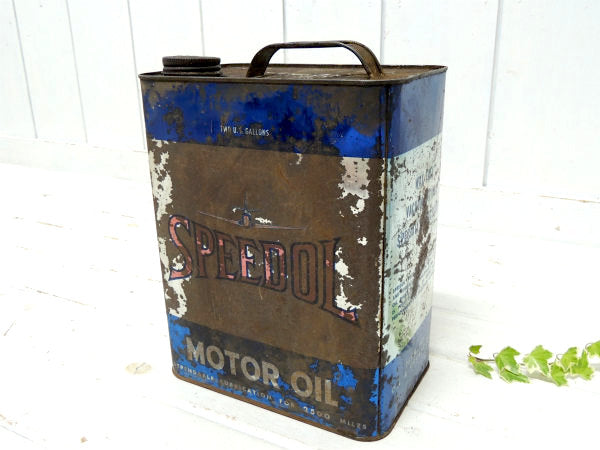 SPEEDOL MOTOR OIL・モーターオイル ヴィンテージ・オイル缶 ガレージ・USA