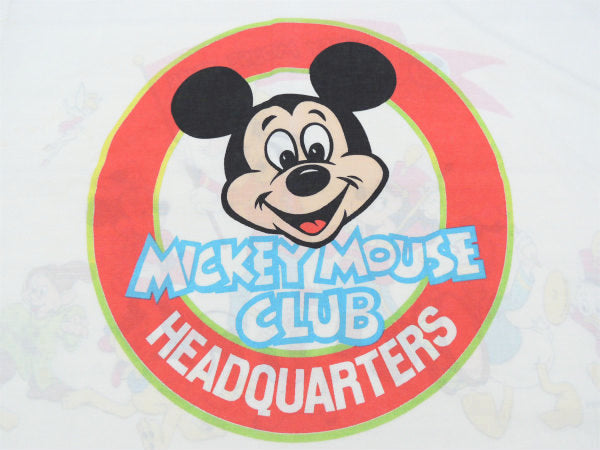 【ミッキーマウスクラブ】3匹のこぶた&ティンカーベル等・ヴィンテージ・USEDピロケース/枕カバー