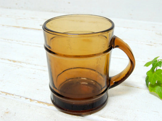 【Fire King】ファイヤーキング・アンバー色・バレルマグ・レンジャーマグ・食器 USA