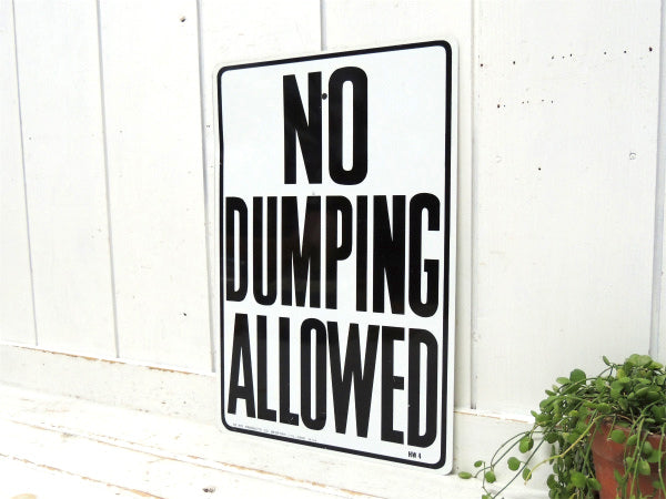 道路標識サイン【NO DUMPING ALLOWED】スチール製・ヴィンテージ・看板・USA