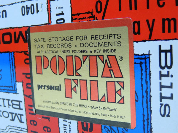 PORTA FILE ポップデザイン 英数字 ヴィンテージ ファイルケース 書類ケース USA