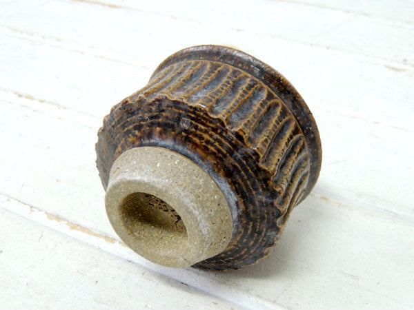 【渋いカラー】ちいさなレトロモダン・ヴィンテージ・陶器製・植木鉢・フラワーポット・うつわ