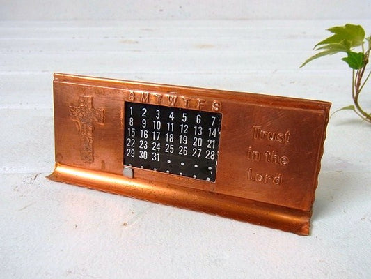 TRUST in the Lord・十字架 アンティーク・デスクカレンダー・クロス柄・キリスト