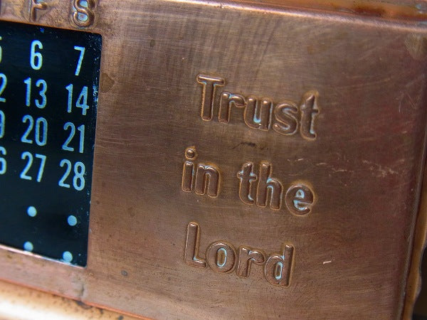 TRUST in the Lord・十字架　アンティーク・デスクカレンダー・クロス柄・キリスト
