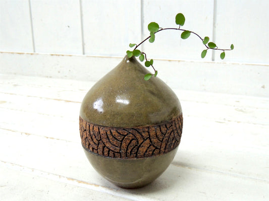 Cecil ミッドセンチュリー US・釉薬・レトロ モダン・ヴィンテージ・陶器製・花瓶・ポッタリー