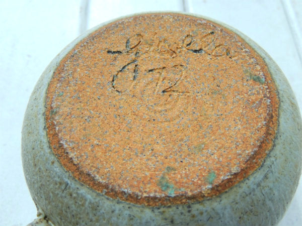 レトロモダン・デザイン ヴィンテージ・陶器製・花瓶・ポッタリー・持ち手ハンドル付き