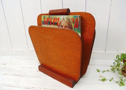 【USA・木製】ヴィンテージ・マガジンスタンド/マガジンラック・ハンドメイド