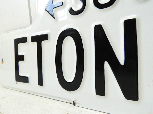 ←3800・ETON ST ホーロー製・ヴィンテージ・ストリートサイン・看板・USA