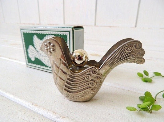 【AVON/鳥/クリスマス】ビンテージ・箱付き・コロンボトル/ガラス瓶 /シルバー1976's~