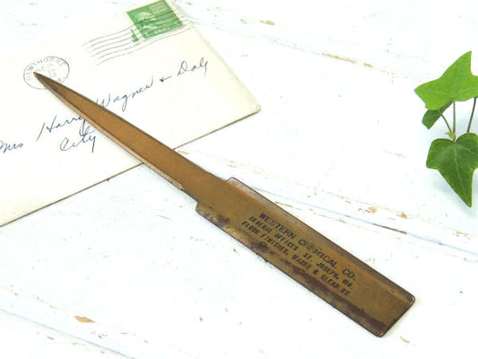 【WESTERN】真鍮製・アドバタイジング・ビンテージ・ペーパーナイフ・レターオープナー・US